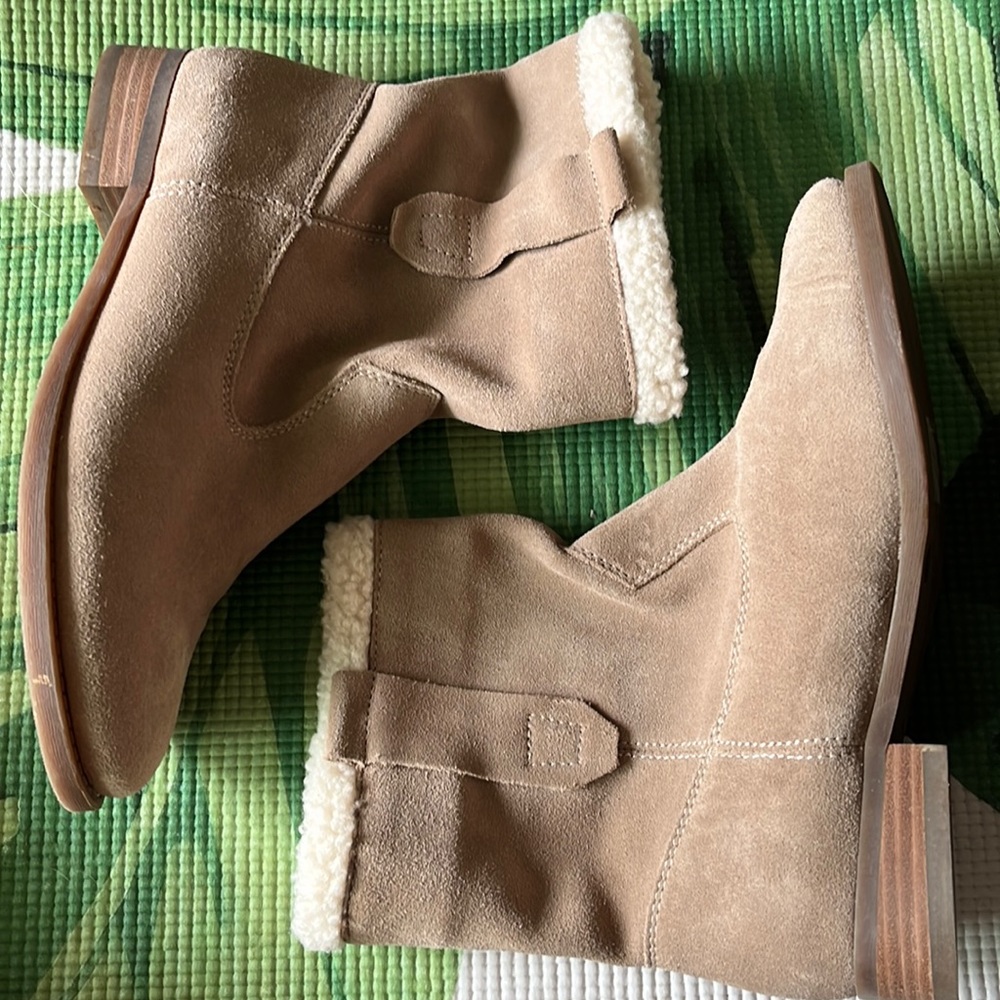 Sole Society Taupe Sherpa Booties